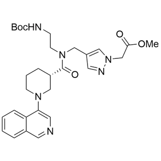 methyl (S)-2-(4-((N-(2-((tert-butoxycarbonyl)amino)ethyl)-1-(isoquinolin-4-yl)piperidine-3-carboxamido)methyl)-1H-pyrazol-1-yl)acetate