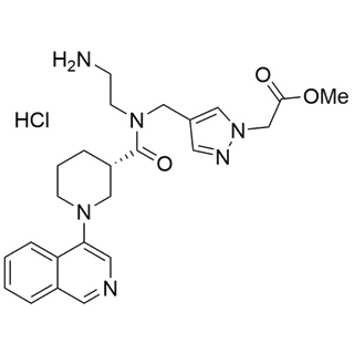 methyl (S)-2-(4-((N-(2-aminoethyl)-1-(isoquinolin-4-yl)piperidine-3-carboxamido)methyl)-1H-pyrazol-1-yl)acetate hydrochloride