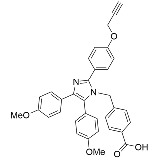 4-((4,5-bis(4-methoxyphenyl)-2-(4-(prop-2-yn-1-yloxy)phenyl)-1H-imidazol-1-yl)methyl)benzoic acid
