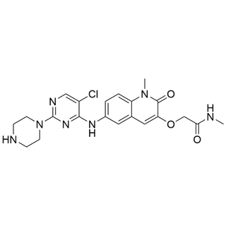2-((6-((5-chloro-2-(piperazin-1-yl)pyrimidin-4-yl)amino)-1-methyl-2-oxo-1,2-dihydroquinolin-3-yl)oxy)-N-methylacetamide