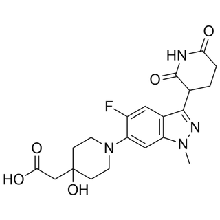 2-(1-(3-(2,6-dioxopiperidin-3-yl)-5-fluoro-1-methyl-1H-indazol-6-yl)-4-hydroxypiperidin-4-yl)acetic acid