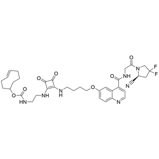 (E)-cyclooct-4-en-1-yl (2-((2-((4-((4-((2-((S)-2-cyano-4,4-difluoropyrrolidin-1-yl)-2-oxoethyl)carbamoyl)quinolin-6-yl)oxy)butyl)amino)-3,4-dioxocyclobut-1-en-1-yl)amino)ethyl)carbamate