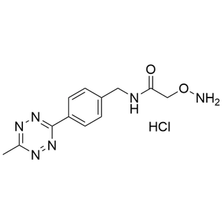 2-(aminooxy)-N-(4-(6-methyl-1,2,4,5-tetrazin-3-yl)benzyl)acetamide hydrochloride