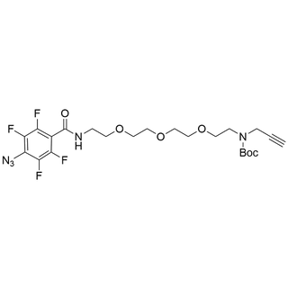 tert-butyl (1-(4-azido-2,3,5,6-tetrafluorophenyl)-1-oxo-5,8,11-trioxa-2-azatridecan-13-yl)(prop-2-yn-1-yl)carbamate