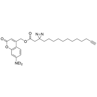 (7-(diethylamino)-2-oxo-2H-chromen-4-yl)methyl 2-(3-(dodec-11-yn-1-yl)-3H-diazirin-3-yl)acetate