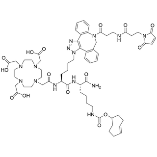 DOTA-Lys(triazole-DBCO-NHCO-Mal amide)-Lys(TCO-carbamate)-NH2 amide