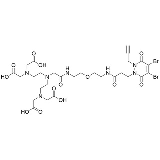 6-(2-(bis(carboxymethyl)amino)ethyl)-3-(carboxymethyl)-18-(4,5-dibromo-3,6-dioxo-2-(prop-2-yn-1-yl)-3,6-dihydropyridazin-1(2H)-yl)-8,16-dioxo-12-oxa-3,6,9,15-tetraazaoctadecanoic acid