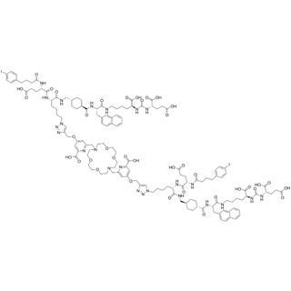Macropa-bis(4-iodophenylbutanamide-Glu-Lys(thiazole)-PSMA)