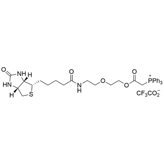 (2-oxo-2-(2-(2-(5-((3aS,4S,6aR)-2-oxohexahydro-1H-thieno[3,4-d]imidazol-4-yl)pentanamido)ethoxy)ethoxy)ethyl)triphenylphosphonium 2,2,2-trifluoroacetate