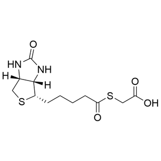 2-((5-((3aS,4S,6aR)-2-oxohexahydro-1H-thieno[3,4-d]imidazol-4-yl)pentanoyl)thio)acetic acid