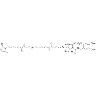 1-(4,5-dimethoxy-2-nitrophenyl)ethyl (3aS,4S,6aR)-4-(21-(2,5-dioxo-2,5-dihydro-1H-pyrrol-1-yl)-5,16-dioxo-9,12-dioxa-6,15-diazahenicosyl)-2-oxohexahydro-1H-thieno[3,4-d]imidazole-1-carboxylate