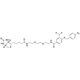 4-((4-azidobenzyl)thio)-3-(difluoromethyl)-N-(2-(2-(2-(5-((3aS,4S,6aR)-2-oxohexahydro-1H-thieno[3,4-d]imidazol-4-yl)pentanamido)ethoxy)ethoxy)ethyl)benzamide