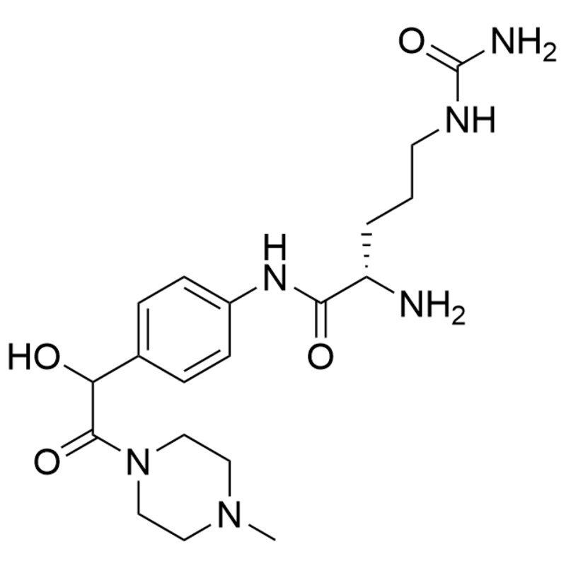 (2S)-2-amino-N-(4-(1-hydroxy-2-(4-methylpiperazin-1-yl)-2-oxoethyl)phenyl)-5-ureidopentanamide