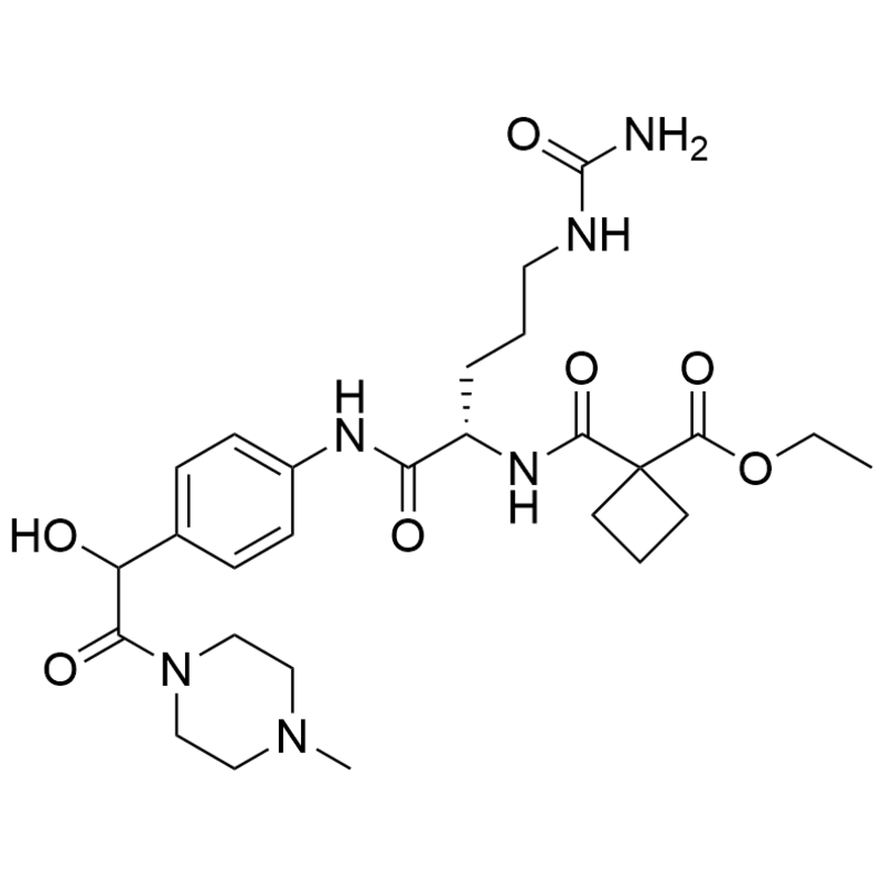 ethyl 1-(((2S)-1-((4-(1-hydroxy-2-(4-methylpiperazin-1-yl)-2-oxoethyl)phenyl)amino)-1-oxo-5-ureidopentan-2-yl)carbamoyl)cyclobutane-1-carboxylate