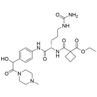 ethyl 1-(((2S)-1-((4-(1-hydroxy-2-(4-methylpiperazin-1-yl)-2-oxoethyl)phenyl)amino)-1-oxo-5-ureidopentan-2-yl)carbamoyl)cyclobutane-1-carboxylate